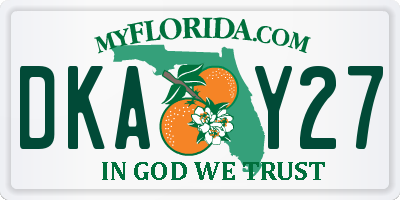FL license plate DKAY27