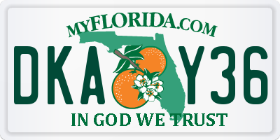 FL license plate DKAY36
