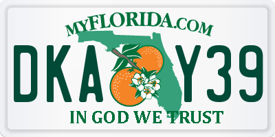 FL license plate DKAY39