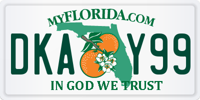 FL license plate DKAY99