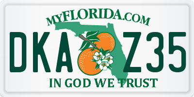 FL license plate DKAZ35