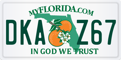 FL license plate DKAZ67