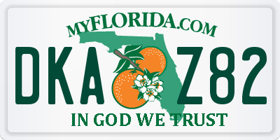 FL license plate DKAZ82
