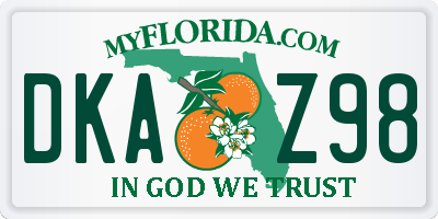 FL license plate DKAZ98