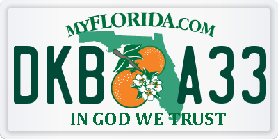 FL license plate DKBA33