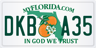 FL license plate DKBA35