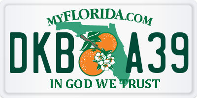 FL license plate DKBA39