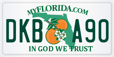 FL license plate DKBA90