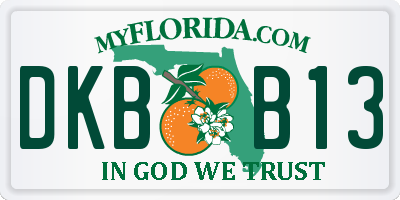 FL license plate DKBB13