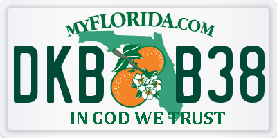 FL license plate DKBB38
