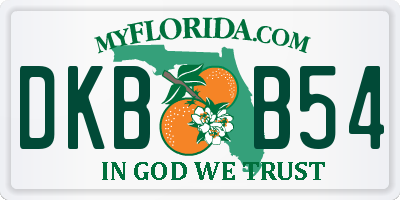 FL license plate DKBB54