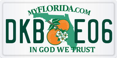 FL license plate DKBE06