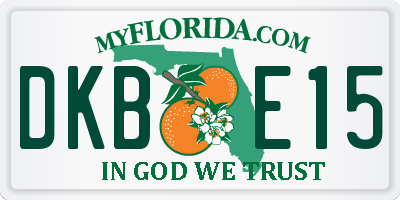 FL license plate DKBE15
