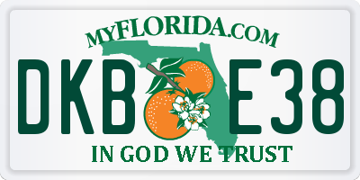 FL license plate DKBE38