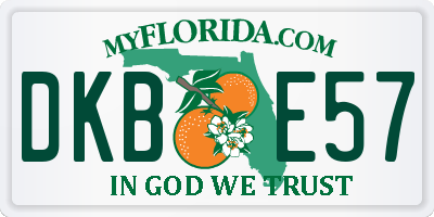 FL license plate DKBE57