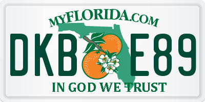 FL license plate DKBE89