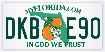 FL license plate DKBE90