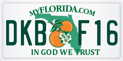 FL license plate DKBF16