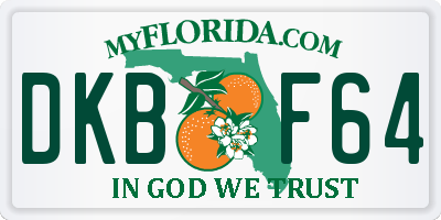 FL license plate DKBF64