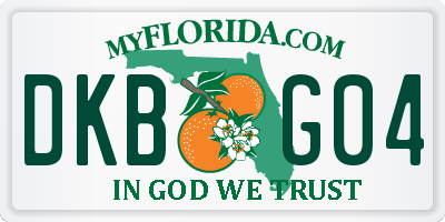 FL license plate DKBG04
