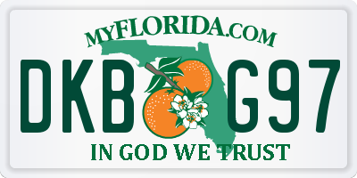 FL license plate DKBG97