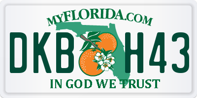 FL license plate DKBH43