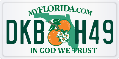 FL license plate DKBH49