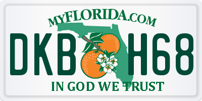 FL license plate DKBH68