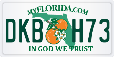 FL license plate DKBH73