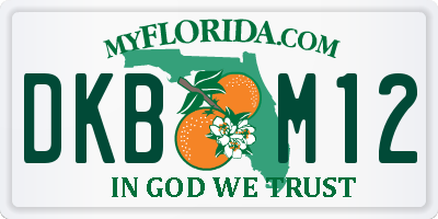 FL license plate DKBM12