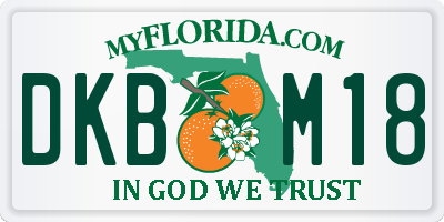 FL license plate DKBM18