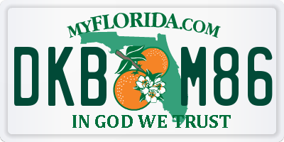 FL license plate DKBM86