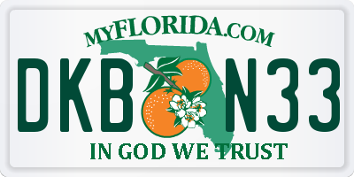 FL license plate DKBN33