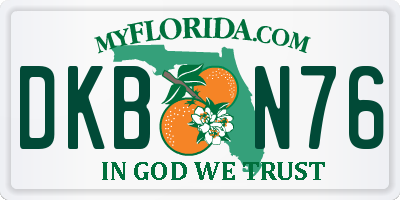 FL license plate DKBN76