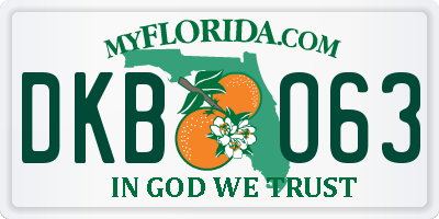 FL license plate DKBO63