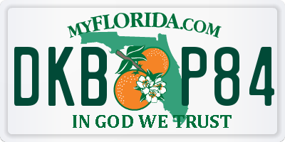 FL license plate DKBP84