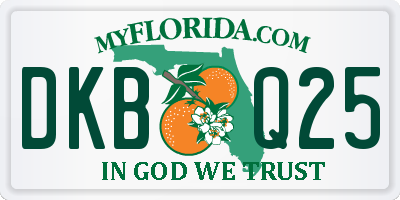 FL license plate DKBQ25