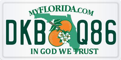 FL license plate DKBQ86