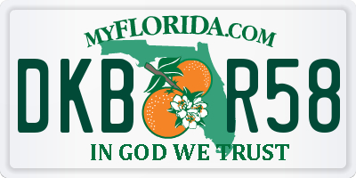 FL license plate DKBR58