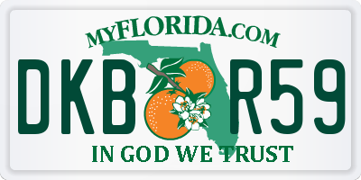 FL license plate DKBR59