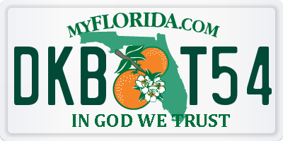 FL license plate DKBT54