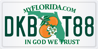 FL license plate DKBT88