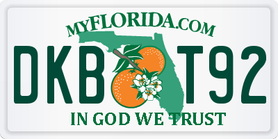 FL license plate DKBT92
