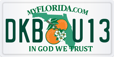 FL license plate DKBU13