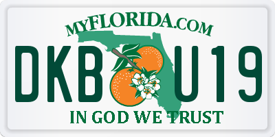 FL license plate DKBU19