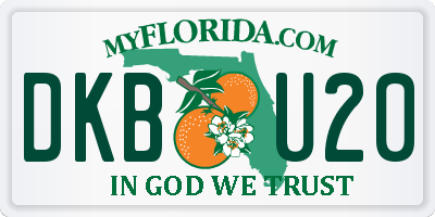 FL license plate DKBU20