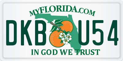 FL license plate DKBU54