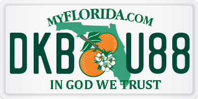 FL license plate DKBU88