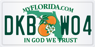 FL license plate DKBW04