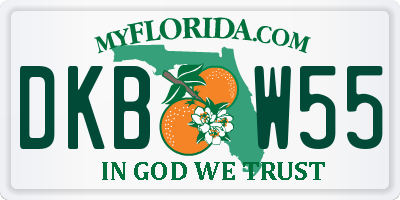 FL license plate DKBW55